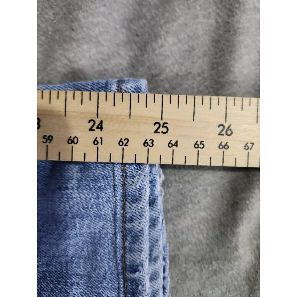 Denim Forum Arlo High Rise Straight Jeans Womens 24 x 25 Blue Stretch Button Fly - Picture 7 of 10